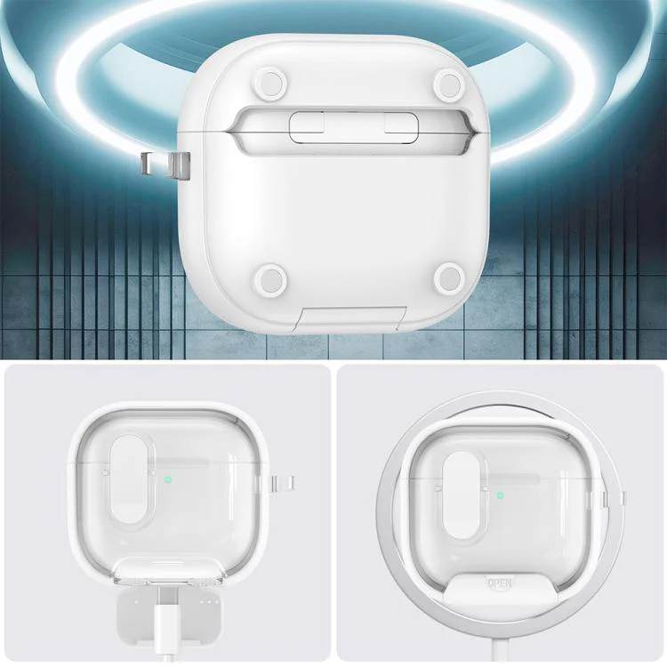 For AirPods 4 XDcase Starlink Series Magnetic Earphone Case with Holder & Security Lock(White) - Image 4