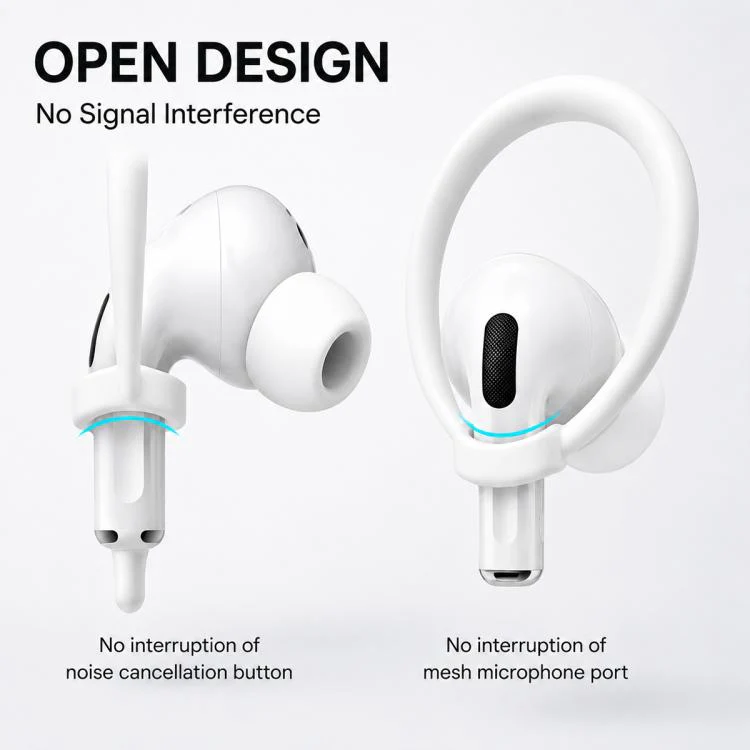 For AirPods / Galaxy Buds XDcase 3 Pairs Soft Rubber Anti-slip Sports Ear Hooks(Black) - Image 4