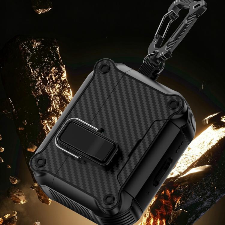 For AirPods Pro 2 Foldable Stand Eagle-Inspired Carbon Fiber Texture Earphone Protective Case(Silver) - Image 9