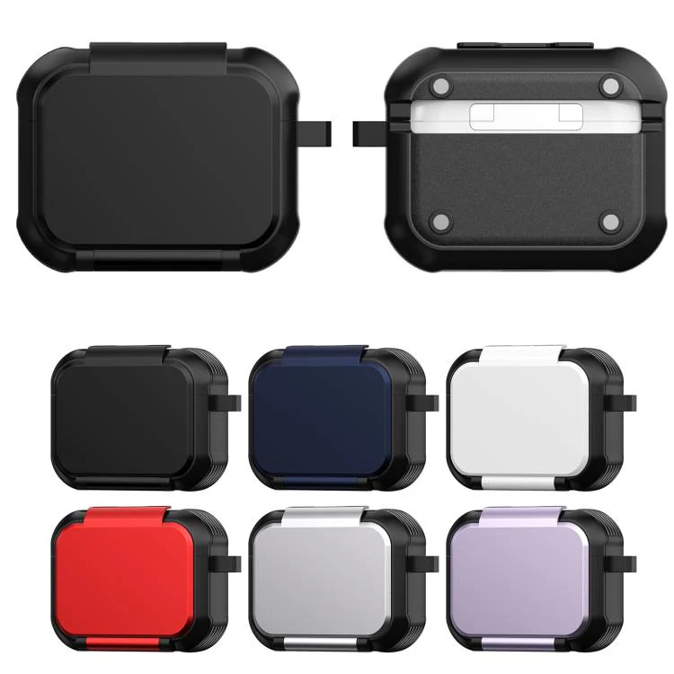 For AirPods Pro 2 Foldable Stand Shockproof Earphone Protective Case with Mirror(Black) - Image 12