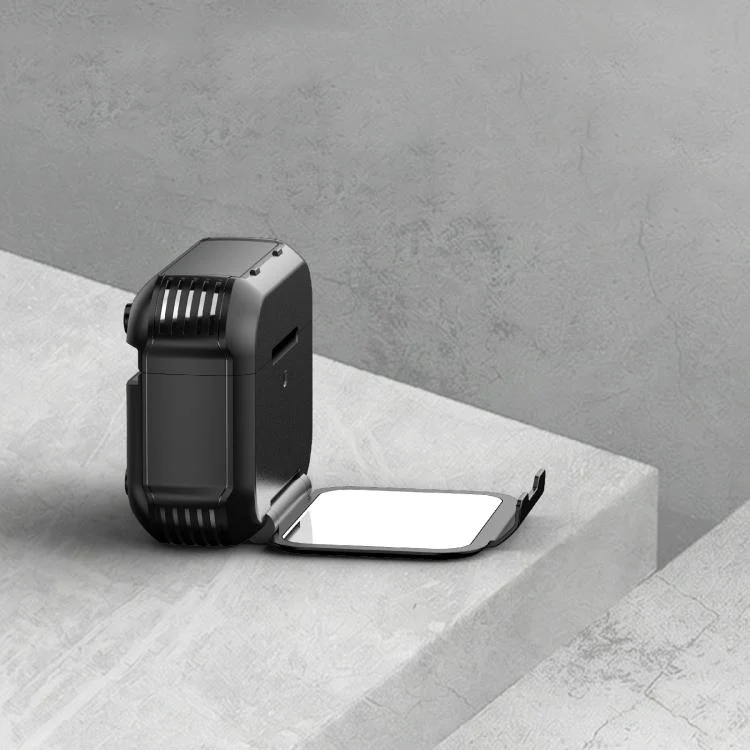 For AirPods Pro 2 Foldable Stand Shockproof Earphone Protective Case with Mirror(Silver) - Image 9