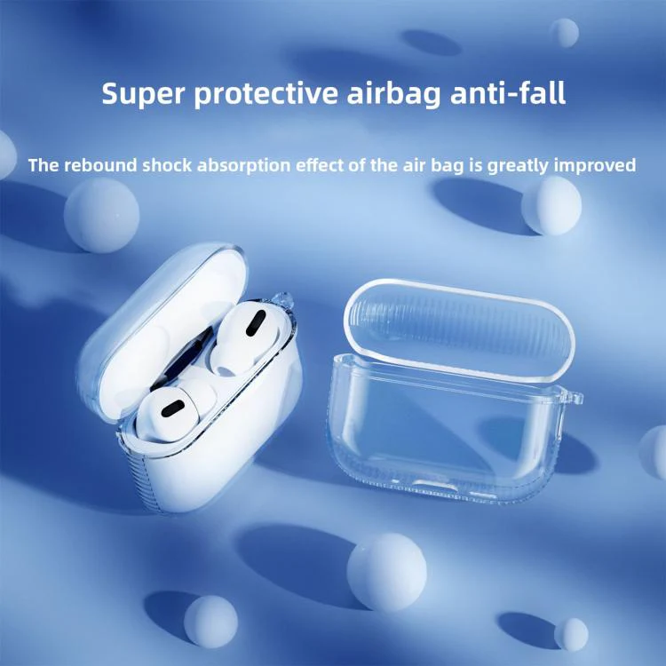 For Airpods Pro 2 Integrated Air-Cushioned Shockproof Full-Coverage Earphone Case(Translucent Purple) - Image 3