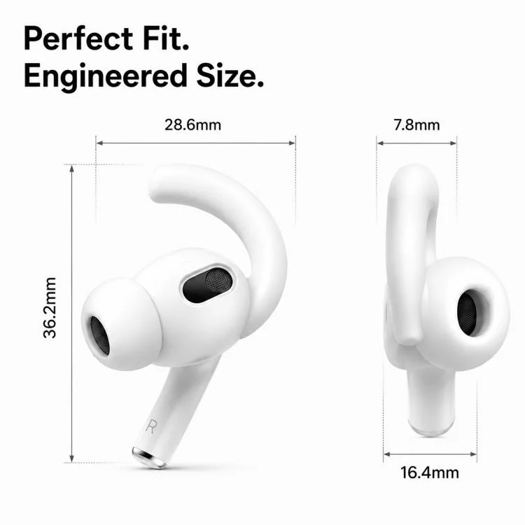 For AirPods Pro 3 XDcase 6 Pairs Silicone Anti-slip Sports Ear Covers with Storage Case & Carabiner(Black) - Image 2