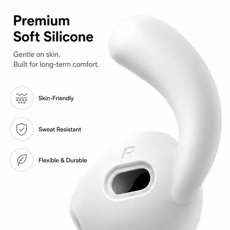 For AirPods Pro 3 XDcase 6 Pairs Silicone Anti-slip Sports Ear Covers with Storage Case & Carabiner(White) - Image 4