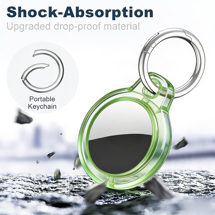 For AirTag 2nd Gen / 1st Gen XDcase 4pcs Translucent Hard PC Protective Case with Key Ring(Transparent Black Green Blue) - Image 4