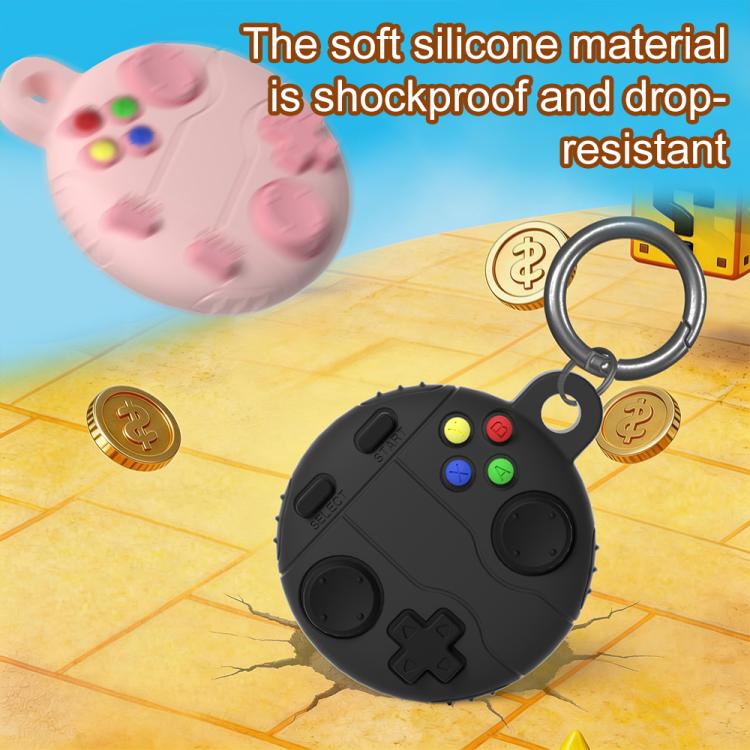 For AirTag 2nd Gen / 1st Gen XDcase Game Console Style Silicone Protective Case with Key Ring(Pink) - Image 4