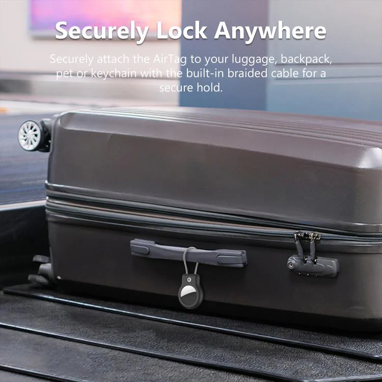 For AirTag 2nd Gen / 1st Gen XDcase Hollow PC Protective Case with Security Lock & Metal Strap(Blue) - Image 8
