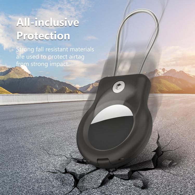 For AirTag 2nd Gen / 1st Gen XDcase Hollow PC Protective Case with Security Lock & Metal Strap(Orange) - Image 5