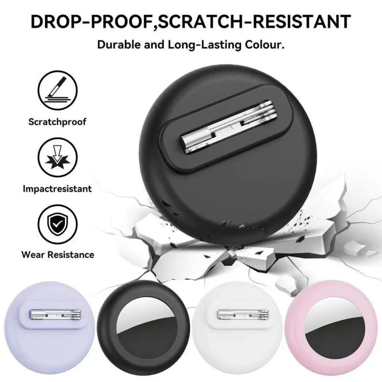 For AirTag 2nd Gen / 1st Gen XDcase Silicone Waterproof Protective Case with Pin(Pink) - Image 5