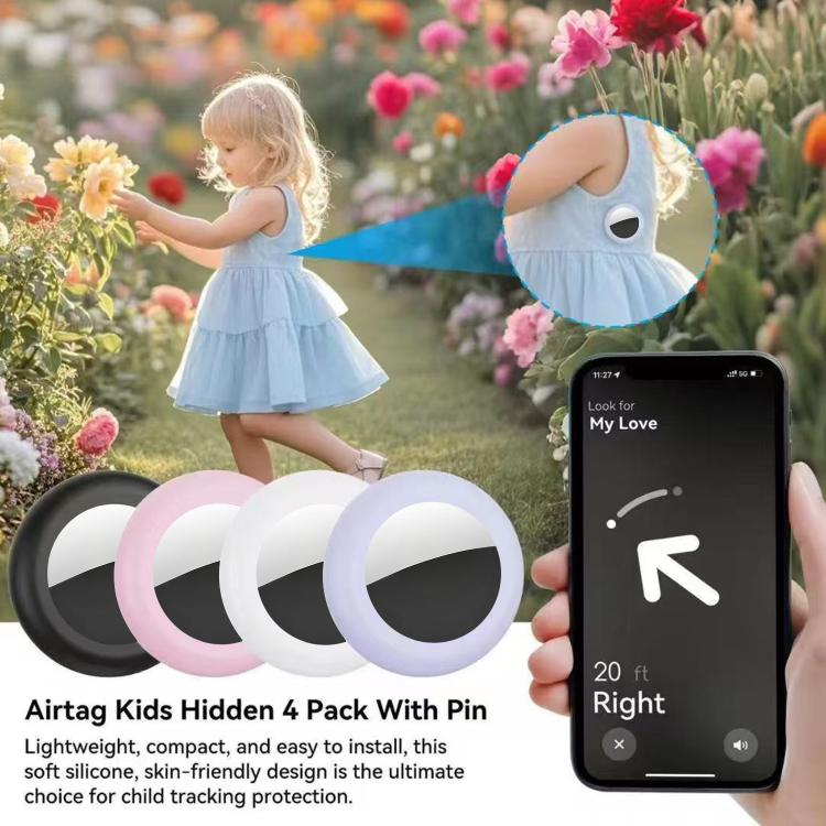 For AirTag 2nd Gen / 1st Gen XDcase Silicone Waterproof Protective Case with Pin(Transparent Fluorescence) - Image 6