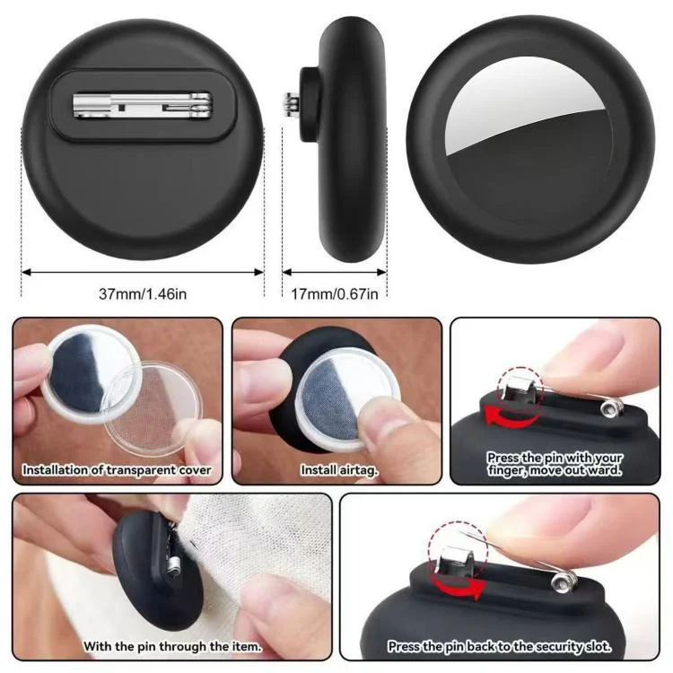 For AirTag 2nd Gen / 1st Gen XDcase Silicone Waterproof Protective Case with Pin(Transparent Fluorescence) - Image 8