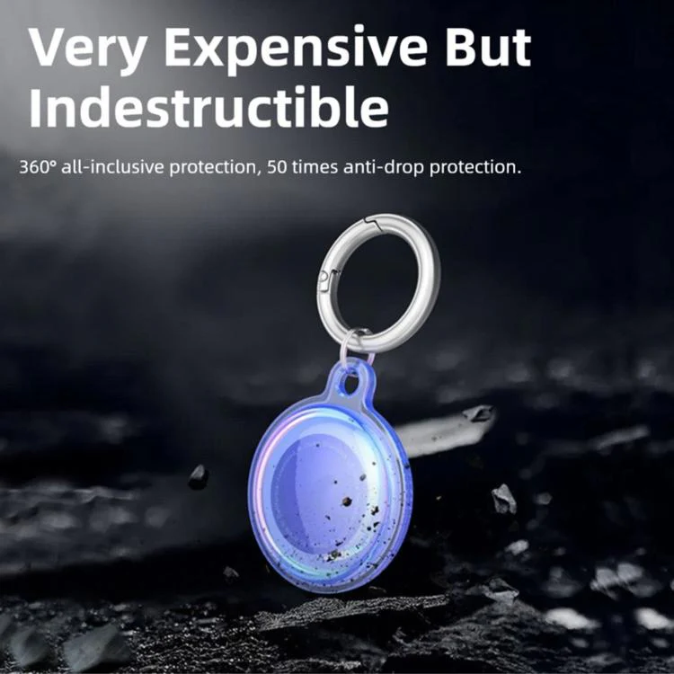For AirTag 2nd Gen / AirTag 1st Gen Glitter TPU Full-Coverage Keychain Cover(Glitter Blue) - Image 3