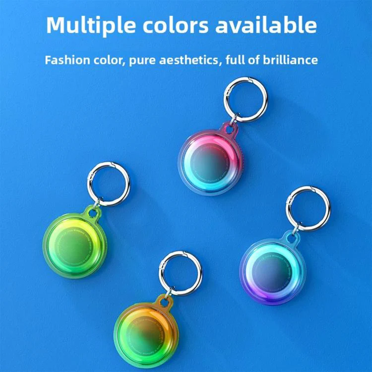 For AirTag 2nd Gen / AirTag 1st Gen Shockproof TPU Full-Coverage Keychain Protective Cover(Gradient Orange Green) - Image 3