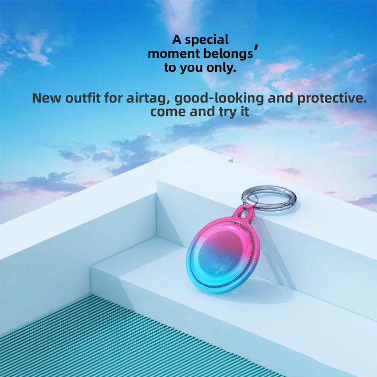 For AirTag 2nd Gen / AirTag 1st Gen Shockproof TPU Full-Coverage Keychain Protective Cover(Iridescent Transparent) - Image 2