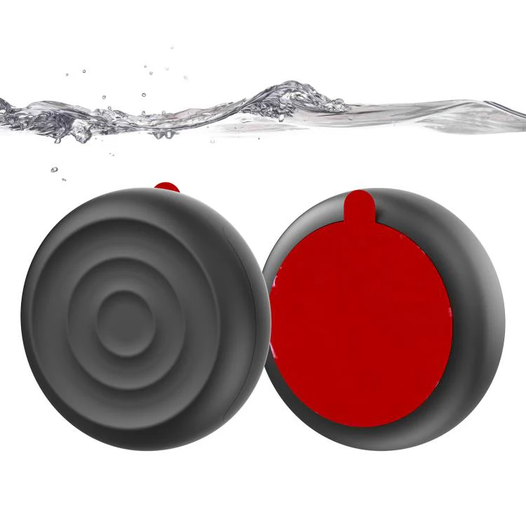 For AirTag 2nd Gen / AirTag 1st Gen Wave Texture Side Hole Adhesive Silicone Waterproof Protective Cover(Black) - Image 2