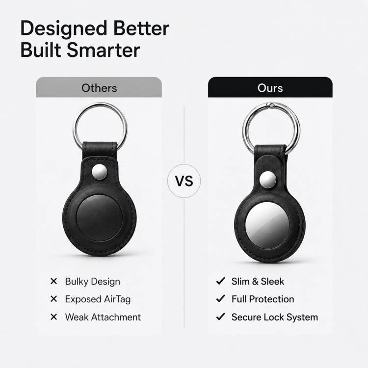 For AirTag 2nd Gen / AirTag 1st Gen XDcase Double-sided Hollow Vegan Leather Protective Case with Metal Ring(Brown) - Image 6