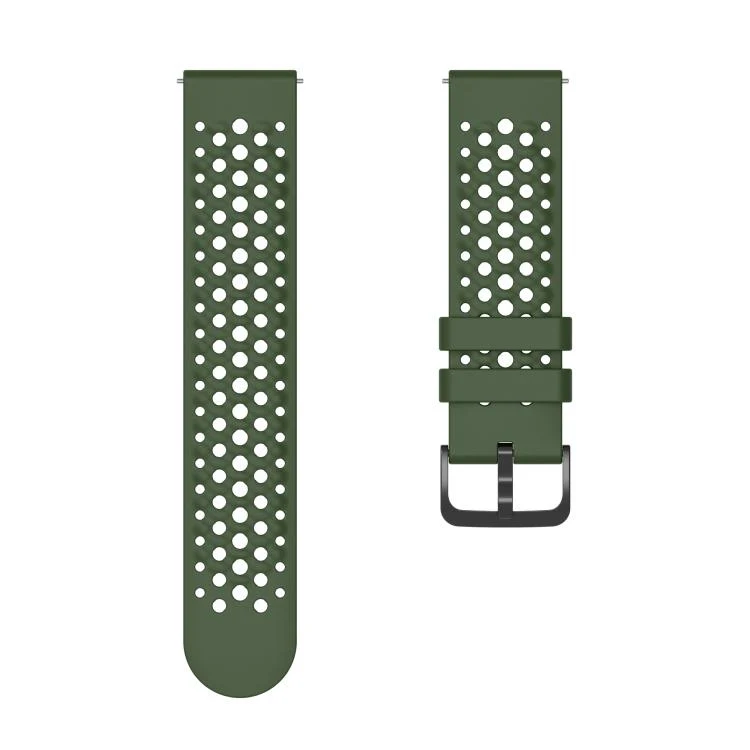For Amazfit Active Max Silicone Soft Case and Solid Color Perforated Silicone Watch Band(Dark Green) - Image 5