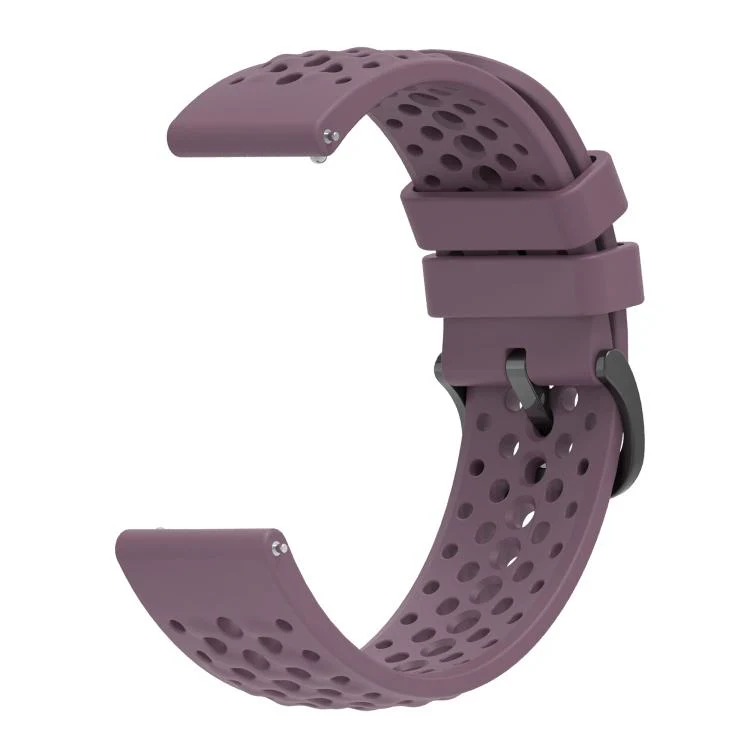 For Amazfit Active Max Silicone Soft Case and Solid Color Perforated Silicone Watch Band(Smoky Purple) - Image 3