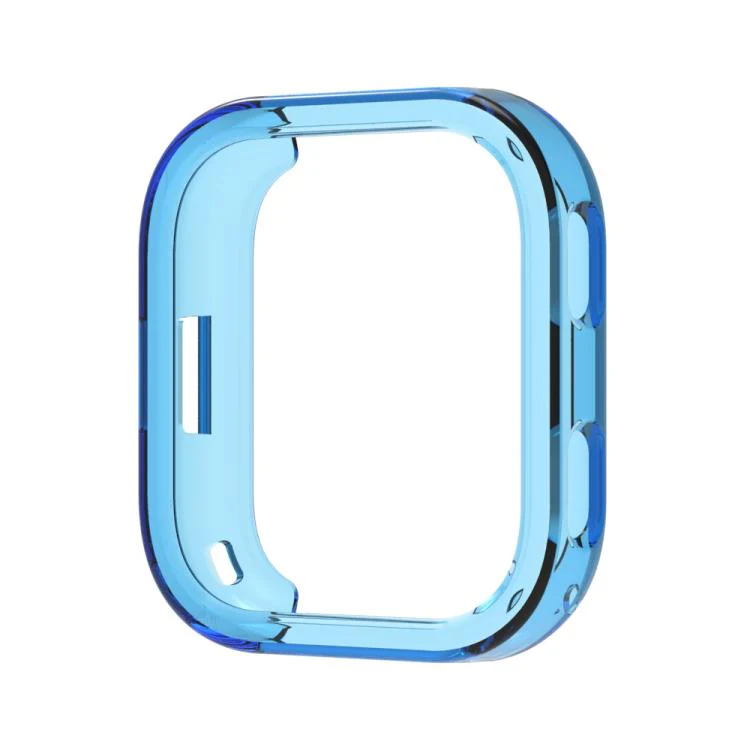 For Amazfit Bip Max Candy Color Half Coverage Hollow TPU Watch Protective Case(Transparent Blue)