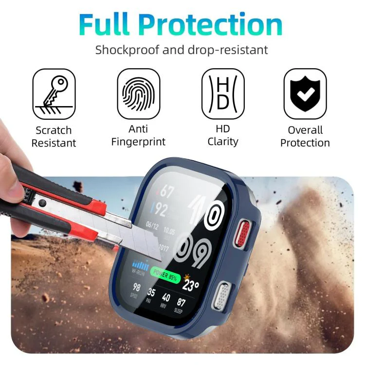 For Amazfit Bip Max xDfind Film Integrated PC Watch Protective Case(Ink Blue) - Image 6