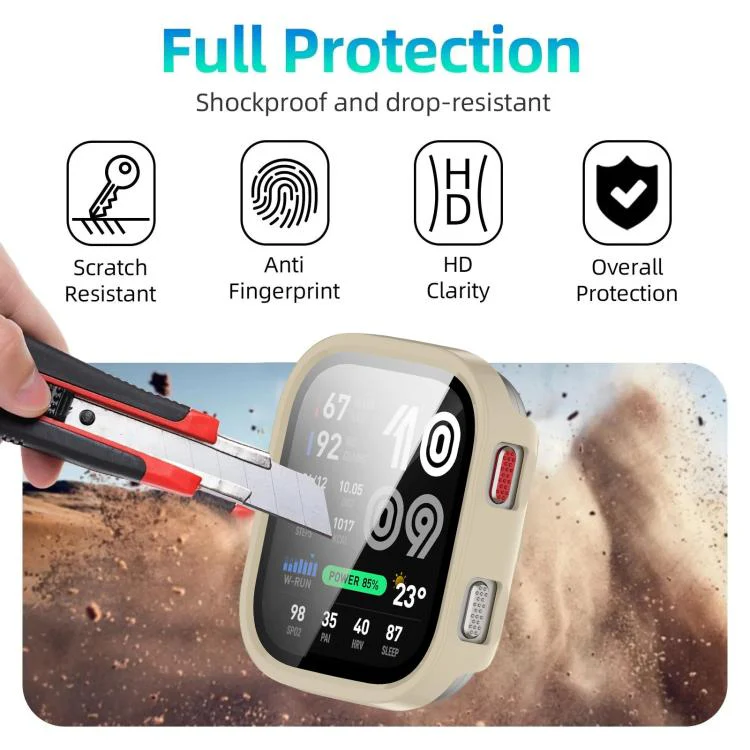 For Amazfit Bip Max xDfind Film Integrated PC Watch Protective Case(Ivory White) - Image 6
