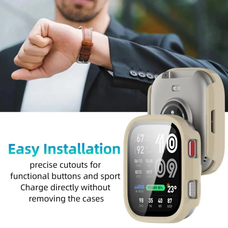 For Amazfit Bip Max xDfind Film Integrated PC Watch Protective Case(Ivory White) - Image 7