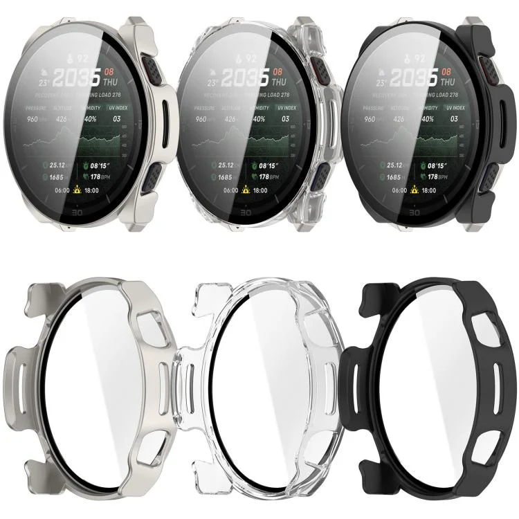 For Amazfit Cheetah 2 Ultra Tempered Glass Film Integrated PC Watch Protective Case(Brushed Black) - Image 9