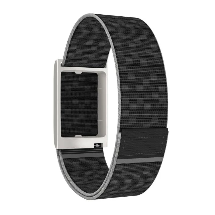 For Amazfit Helio Strap Watch Frame Integrated Nylon Hook and Loop Fastener Watch Band(Black+Silver) - Image 3