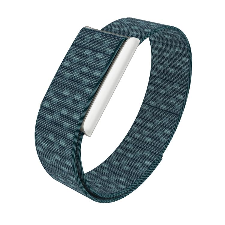 For Amazfit Helio Strap Watch Frame Integrated Nylon Hook and Loop Fastener Watch Band(Blue+Silver) - Image 2