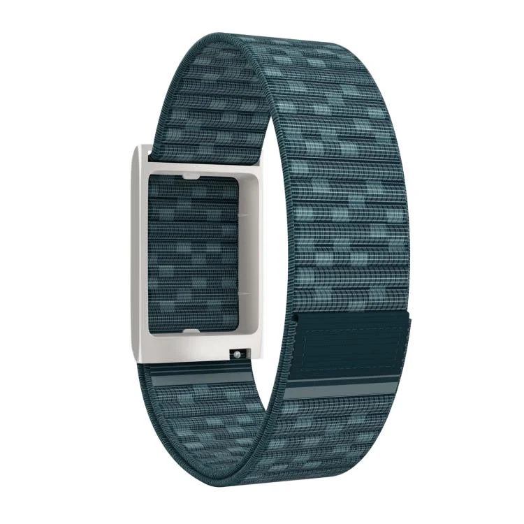 For Amazfit Helio Strap Watch Frame Integrated Nylon Hook and Loop Fastener Watch Band(Blue+Silver) - Image 3
