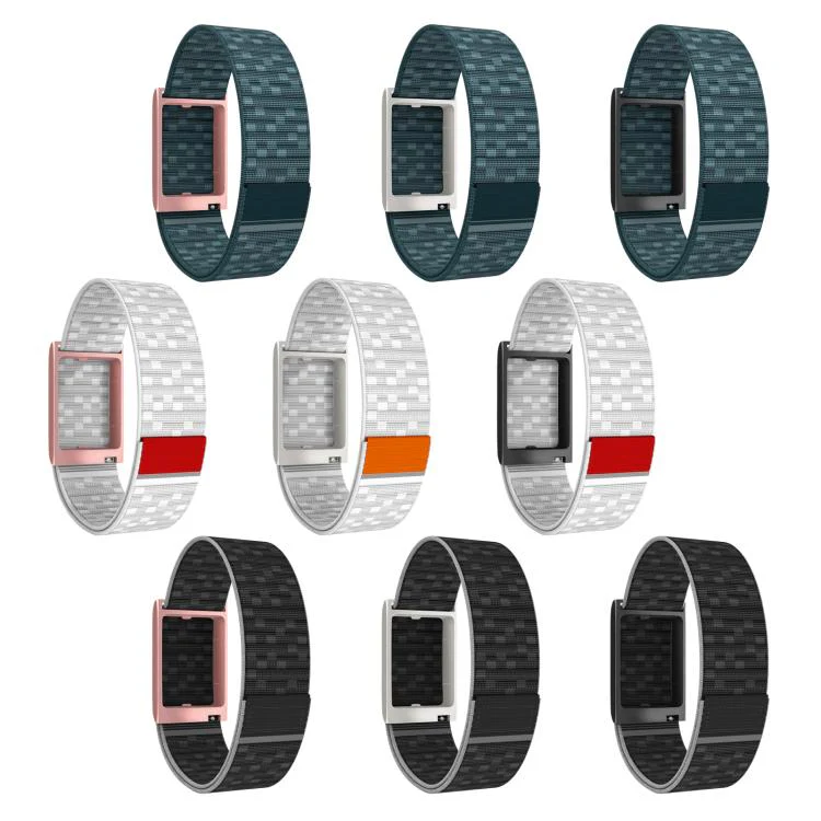 For Amazfit Helio Strap Watch Frame Integrated Nylon Hook and Loop Fastener Watch Band(Blue+Silver) - Image 7