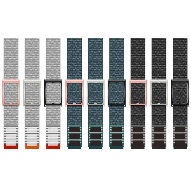 For Amazfit Helio Strap Watch Frame Integrated Nylon Hook and Loop Fastener Watch Band(Blue+Silver) - Image 8