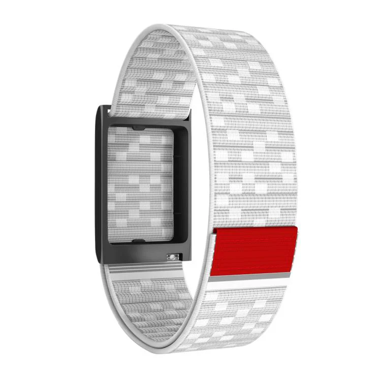For Amazfit Helio Strap Watch Frame Integrated Nylon Hook and Loop Fastener Watch Band(Seashell White+Black) - Image 3