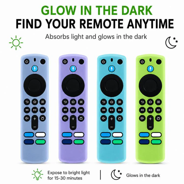 For Amazon Alexa Voice Remote 3rd Gen XDcase 4pcs Soft Silicone Protective Case with Mini Strap(Black) - Image 2