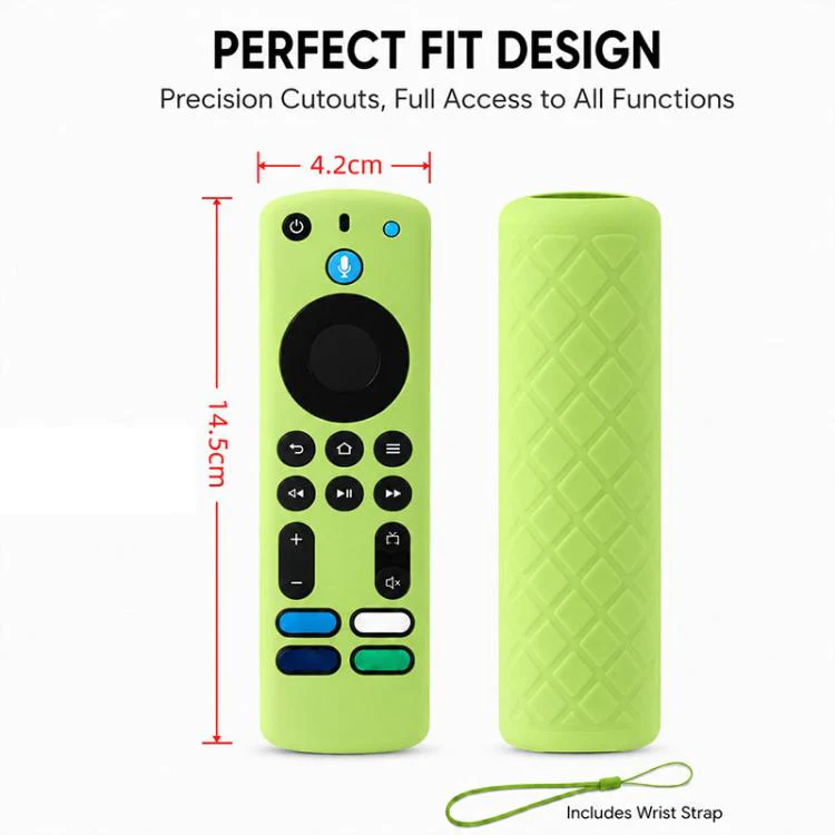 For Amazon Alexa Voice Remote 3rd Gen XDcase 4pcs Soft Silicone Protective Case with Mini Strap(Black) - Image 3