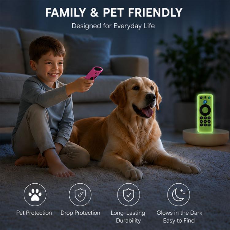 For Amazon Alexa Voice Remote 3rd Gen XDcase 4pcs Soft Silicone Protective Case with Mini Strap(Luminous Green) - Image 6