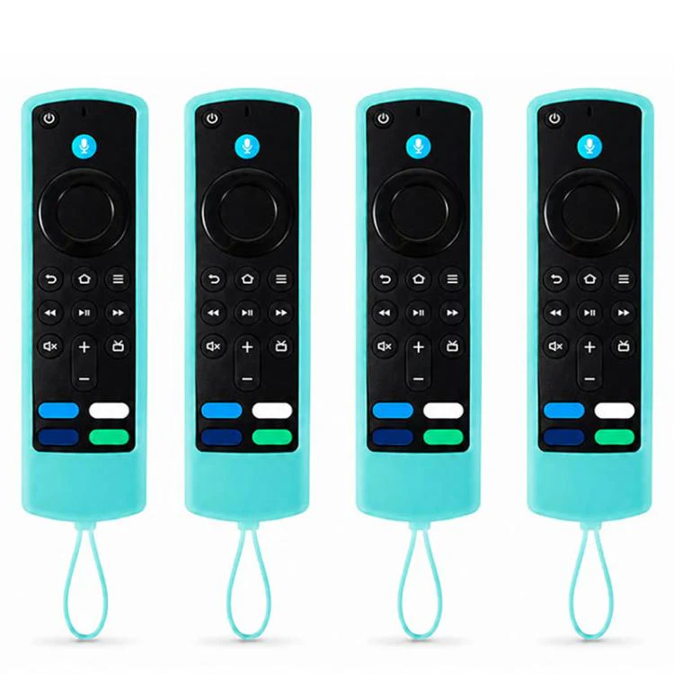 For Amazon Alexa Voice Remote Gen 3/2/1 XDcase 4pcs Thickened Soft Silicone Protective Case with Mini Strap(Luminous Orchid)