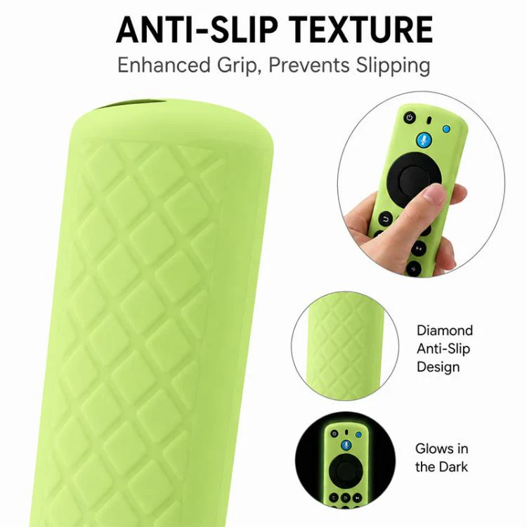 For Amazon Alexa Voice Remote Gen 3/2/1 XDcase 4pcs Thickened Soft Silicone Protective Case with Mini Strap(Luminous Purple) - Image 5