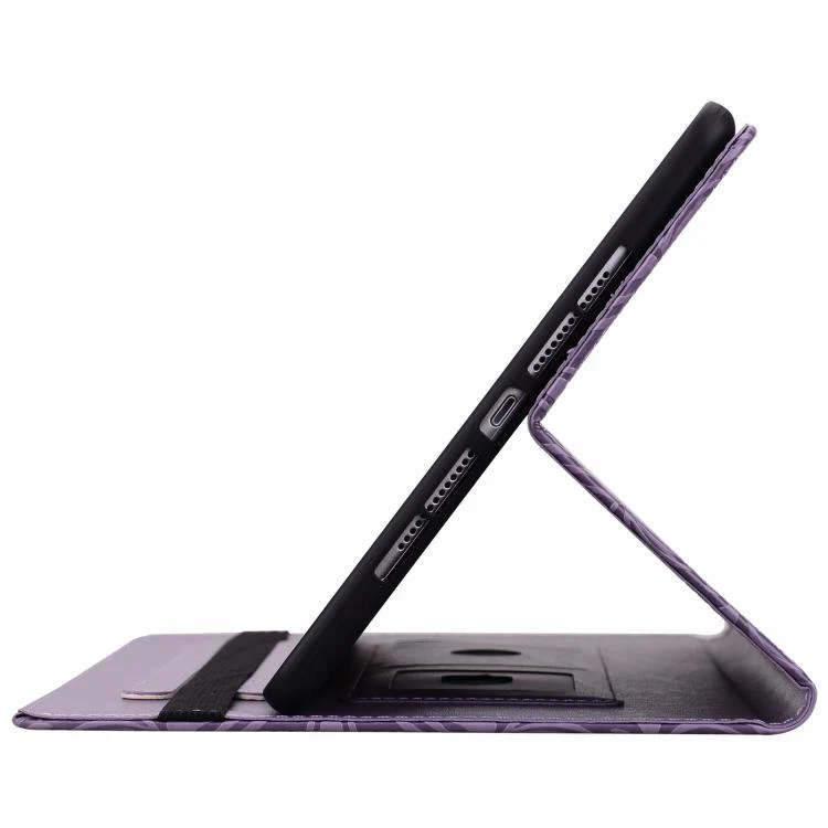 For Amazon Fire Max 11 Floral Embossed Pattern Vegan Leather Tablet Case(Purple) - Image 4