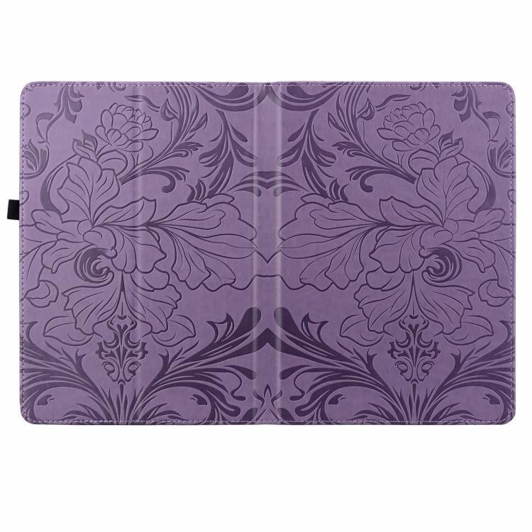 For Amazon Fire Max 11 Floral Embossed Pattern Vegan Leather Tablet Case(Purple) - Image 6