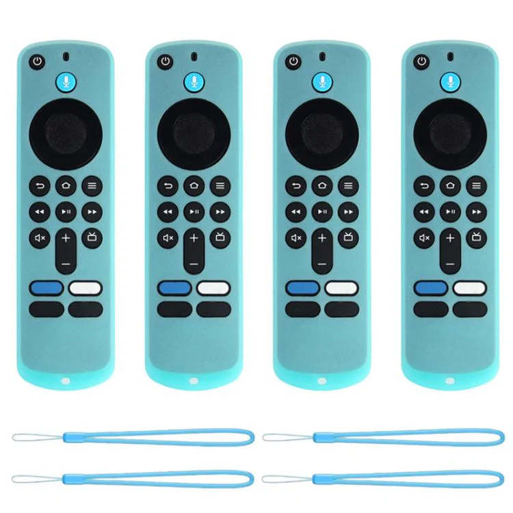For Amazon Fire TV Stick 4K 2025 Remote XDcase 4pcs Soft Silicone Protective Case with Mini Strap(Luminous Orchid)