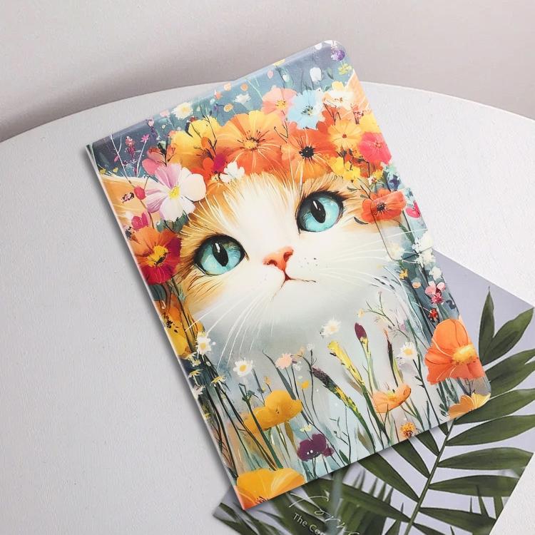 For Amazon Kindle Paperwhite 5 2021 Litchi Texture Voltage Painted Vegan Leather Smart Tablet Case(Flowers Cat) - Image 6