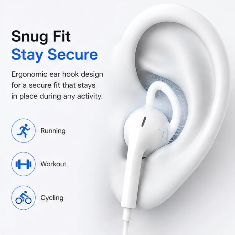 For Apple EarPods XDcase 6 Pairs Silicone Anti-slip Sports Ear Covers Kit, Cleaning Brush Color Random(White) - Image 4