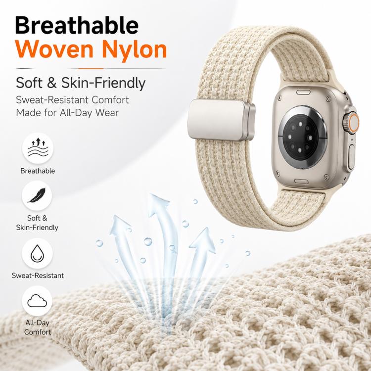 For Apple Watch 38 / 40 / 41 / S11 42mm xDfind Magnetic Buckle Nylon Woven Watch Band(Blue) - Image 5