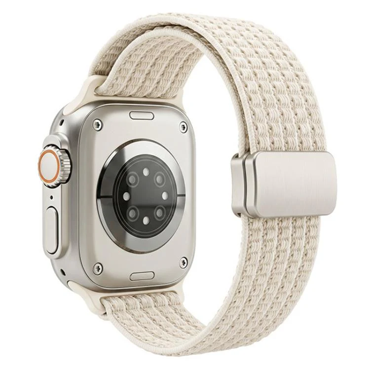 For Apple Watch 42 / 44 / 45 / 46 / 49mm xDfind Magnetic Buckle Nylon Woven Watch Band(Starlight)