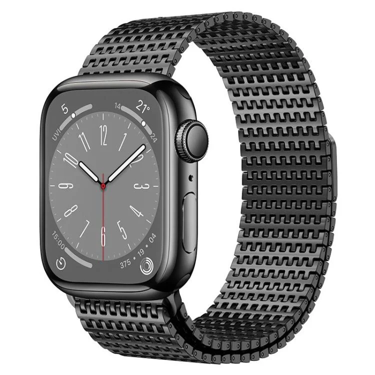 For Apple Watch 42mm / 41mm / 40mm / 38mm Pin-Chain Milanese Magnetic Watch Band(Graphite)