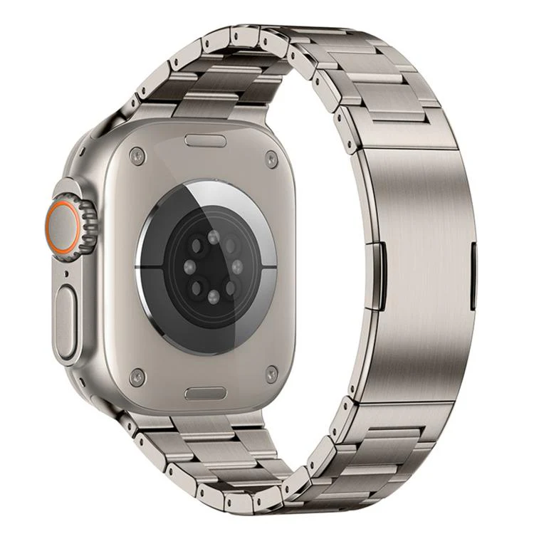 For Apple Watch 46mm / 49mm / 45mm / 44mm Double Press Folding Clasp Titanium Watch Band(Titanium) - Image 2