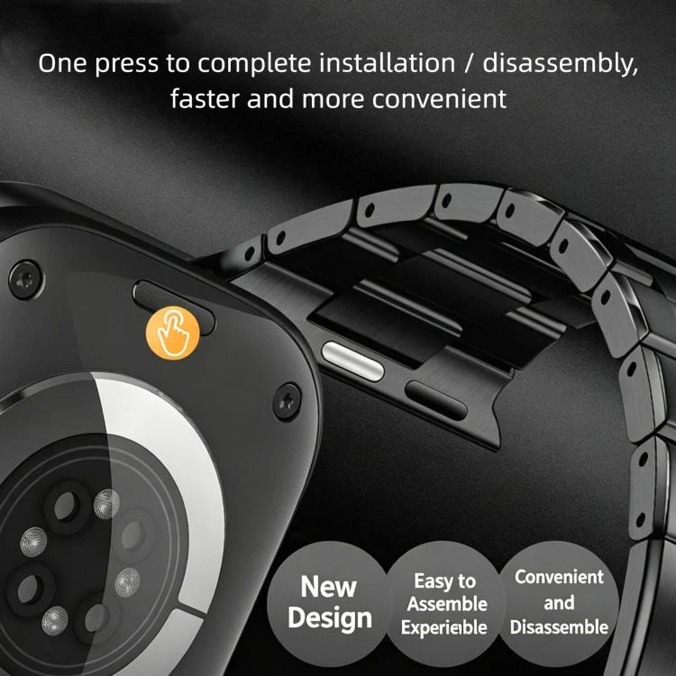 For Apple Watch 46mm / 49mm / 45mm / 44mm Double Press Folding Clasp Titanium Watch Band(Titanium) - Image 5