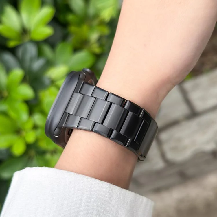 For Apple Watch 46mm / 49mm / 45mm / 44mm Double Press Folding Clasp Titanium Watch Band(Titanium) - Image 7