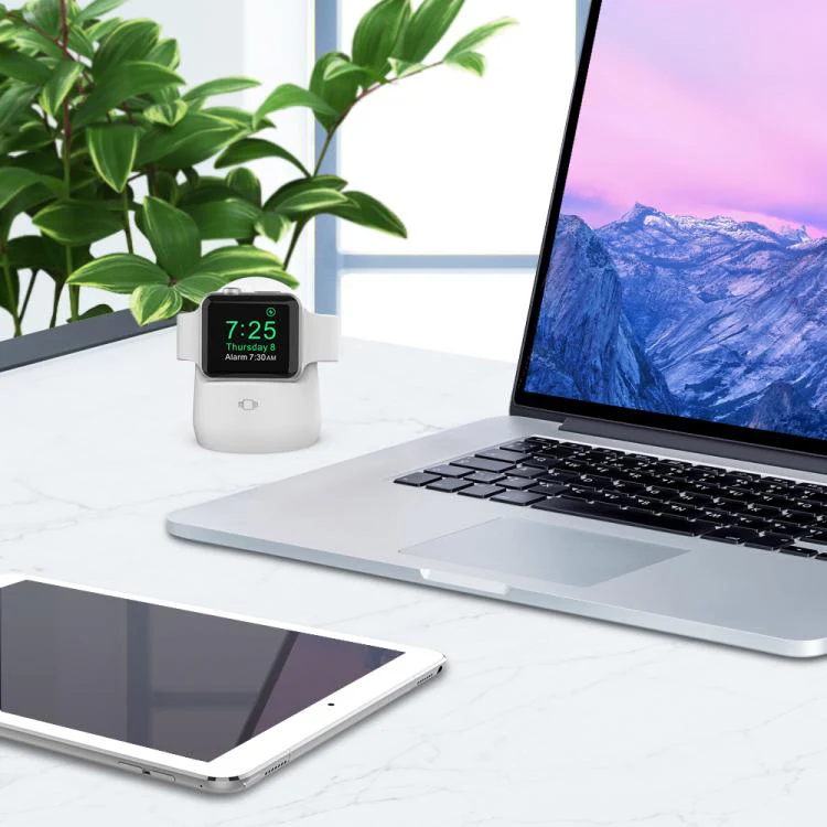For Apple Watch AhaStyle PT63  Silicone Charging Storage Stand Mini Charging Base, Without Charger(White) - Image 5
